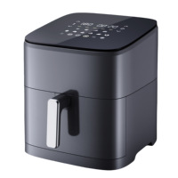 Nouvelle Conception Moderne Friteuse Électrique à Écran Tactile 1700W en Plastique 8,5L, Friteuse Numérique à Panier Unique, Friteuse à Air Domestique