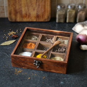 Best Quality Eco-Friendly <b>Wooden</b> Spice <b>Box</b> Set with Spoon Herb <b>Tools</b> Made in India Direct Factory Supply for Kitchen & Hotel Use - Product Image 5