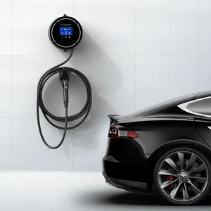 Estaciones de carga Ev rápidas montadas en la pared de gran venta 22kw 380V cargador Ev inteligente trifásico tipo 2 Wallbox para cargador Ev de coche doméstico