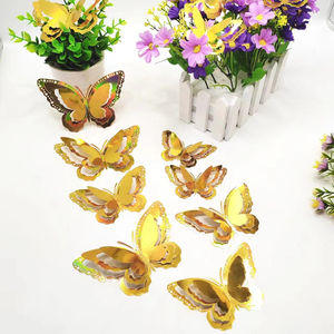 Adesivi Murali 3D a Forma <span class=keywords><strong>di</strong></span> Farfalla, Autoadesivi, Ecologici, Impermeabili, Decorazioni per Casa, Feste e Matrimoni - Product Image 1