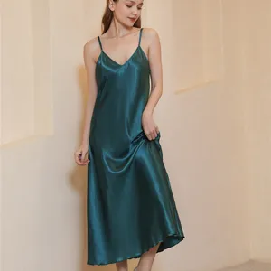 Ladies Satin Pajama Sleepwear Nightwear Nightgown Night Dress Gowns Sexy Sleeping Plus Size Long Camisole Slips for Women Woven