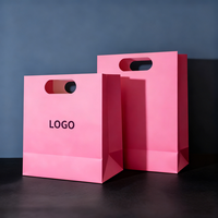 Sacs en papier kraft blanc de luxe, personnalisés avec logo, couleur personnalisée, design personnalisé, pour emballages de parfums et de cosmétiques, avec poignée découpée