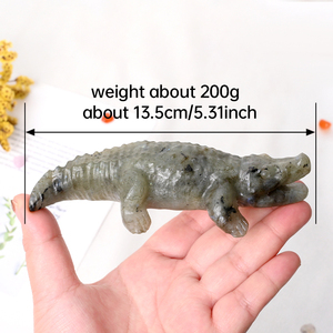 Vente en gros de sculptures de crocodile en cristal naturel pour la décoration et la relaxation, artisanat pour petits animaux - Product Image 5