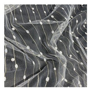 Vải Tuyn Lưới Thêu Đính Cườm Cho Trang Phục 2022 Shaing Pengda Dệt <span class=keywords><strong>Nylon</strong></span> Polyester Pursh Xoắn Đổ Xô Mô Hình Tulle Lưới Thêu Hạt Vải Cho Trang Phục - Product Image 5