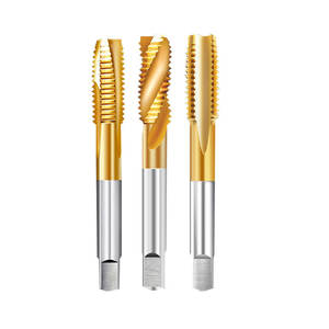 Machos de roscar de titanio M3 M4 M5 M6 M8 M10 con puntas espirales, brocas de roscar de acero inoxidable Nemesis - Product Image 1