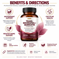 Capsules de Complexe Premium Trans-Resvératrol Quercétine – Soutien Antioxydant et Santé Cellulaire pour Adultes – OEM Marque Privée Vrac