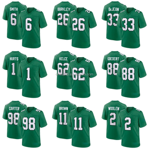 <span class=keywords><strong>Maillot</strong></span> de <span class=keywords><strong>football</strong></span> américain des <span class=keywords><strong>Eagles</strong></span> de Philadelphie cousu en gros # 26 Saquon Barkley # 1 <span class=keywords><strong>Maillot</strong></span> de <span class=keywords><strong>football</strong></span> Jalen Hurts 33 Cooper DeJean - Product Image 1