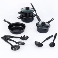 Batterie de Cuisine Antiadhésive en Métal, Ensemble de 13 Ustensiles de Cuisine et Casseroles