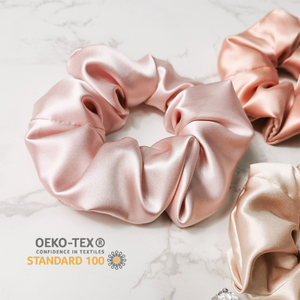 Custom Size Silk Hair Scrunchies 100% Mulberry Silk Hair Ties No Damage <strong>Elastic</strong> Silk Ponytail Holders - Product Image 1