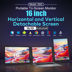 Monitor Portátil Extensor de Pantalla S9G de 16 Pulgadas, IPS 1200P, Triple Pantalla Desmontable para Oficina y Juegos - Product Image 4