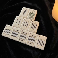 Set Mahjong Amerika Mewah Modern Warna Oranye Tua dengan Ubin Akrilik Empat Lapis, Portabel & Hiburan untuk Pertemuan Meriah