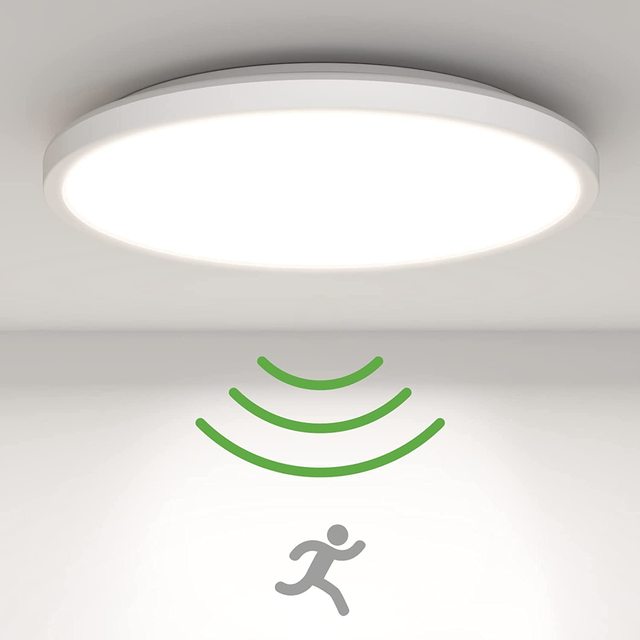 Indoor 9'' 3000K/4000K/5000K Closet Lights Motion Sensored, 18W 2000LM Flush Mount Ceiling Light for Hallway Pantry Stairwell