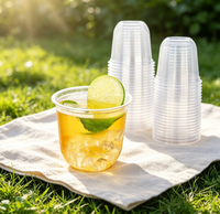 Gobelets en plastique PET transparents personnalisés avec logo, à fond rond, jetables, pour boissons froides, thé aux perles, café glacé, jus, fêtes