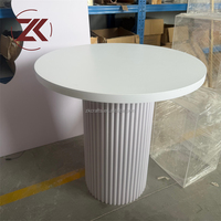 Décor de fête ZKAI, table à gâteau ondulée, présentoir à dessert en PVC, piédestal rond pour mariage, anniversaire