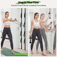 Slim Panda Türanker-Gurt, Mehrpunkt-Widerstandsband mit 5 Edelstahl-D-Ringen, Hochbelastbares Nylon-Polyester-Heimfitness-Zubehör für