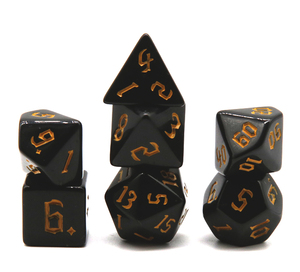 HS Chất lượng cao D20 đa diện Acrylic xúc xắc thiết lập nhiều màu phông chữ DND RPG ngục tối màu đen với vật liệu đá - Product Image 4