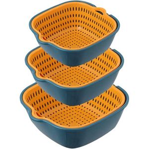 Cesta de Drenaje Multifuncional para Limpiar, Escurrir y Almacenar Frutas y Verduras, Fácil de Colocar, Material Seguro, Colador de Plástico - Product Image 5