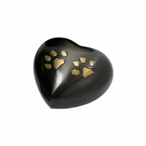 Urna de Cremación de Aluminio en Forma de Corazón para Cenizas Humanas, Urna para Mascotas, Fabricante de Alta Calidad, Tarro de Almacenamiento de Cenizas con Estampado de Huellas de Patas en Oferta - Product Image 1