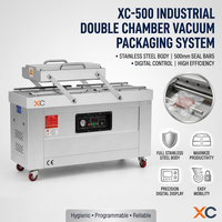 Machine de mise sous vide électrique à double chambre Xicang XC-500, en acier inoxydable épaissi, avec double pompe, pour l'emballage des produits