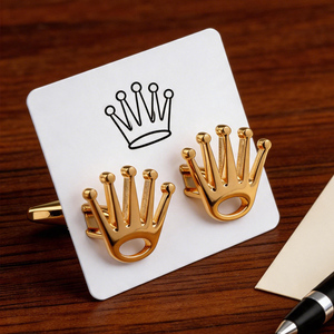 Boutons <span class=keywords><strong>de</strong></span> <span class=keywords><strong>manchette</strong></span> en métal pour vêtements <span class=keywords><strong>de</strong></span> mode, accessoires, cadeaux promotionnels personnalisés, boutons <span class=keywords><strong>de</strong></span> <span class=keywords><strong>manchette</strong></span> décoratifs en forme <span class=keywords><strong>de</strong></span> couronne royale dorée pour chemises d'hommes - Product Image 2