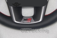 Volant sport personnalisé avec logo GR pour Hilux Fortuner LC79 Volant en cuir à coutures rouges