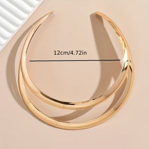 Goldener stilvoller doppelschichtiger offener Kragen weibliche urbane Mode Schmuck afrikanische indigenen übermäßiger Choker offener Kragen - Product Image 6