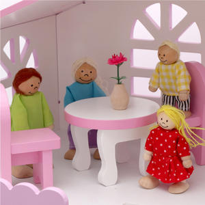 Wood <span class=keywords><strong>Pink</strong></span> <span class=keywords><strong>dollhouse</strong></span> Pretend Play Pequenos kits de madeira <span class=keywords><strong>mini</strong></span> <span class=keywords><strong>dollhouse</strong></span> para crianças - Product Image 4