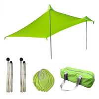 Tente de plage portable pop-up imperméable UPF50+ Protection solaire en Lycra Taille personnalisable Piquets de sol Poteaux de stabilité Extérieur