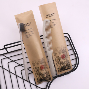 Ensemble d'équipements jetables pour hôtel haut de gamme Brosse à dents personnalisable Dentifrice Peigne Shampooing-Directement de l'usine - Product Image 2