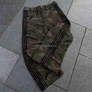 Jeans <span class=keywords><strong>Camouflage</strong></span> a Gamba Larga <span class=keywords><strong>per</strong></span> Uomo, 100% Cotone Denim, Stampa a Righe, Taglie Forti, Lavaggio Effetto Vintage, Pantalon Pour Homme, Basso MOQ - Product Image 1