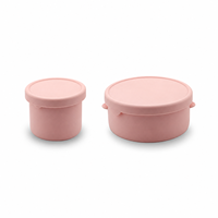 Petite boîte à lunch ronde en silicone avec couvercle, compatible micro-ondes, réutilisable, pour le bureau, l'école, vente en gros