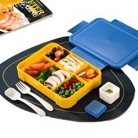 Boîte à lunch bento en plastique réutilisable et empilable pour enfants avec logo personnalisé, compartiments, OEM, ODM et emballage à marque privée