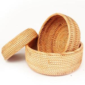 Plateau de service en rotin Vente en gros Artisanat pratique pour le stockage des fruits et des noix Panier tissé décoratif pour les cartons à usage domestique - Product Image 5