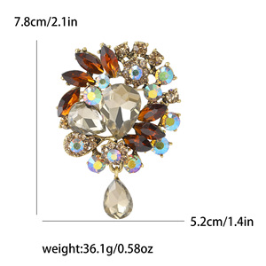 Broche de diamantes de imitación de alta calidad con elegante temperamento, joyería para ropa, broche para mujeres y niñas. - Product Image 5