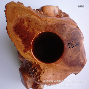 Shen Hu Xi Wooden Pen Holder Solid Wood Root Carving Round Shape Office Desk Decoration Small Size Large Size Business Gift - Product Image 3