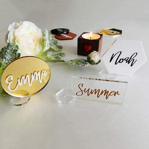 Porte-cartes en acrylique pour mariage, Base transparente autoportante, plaque découpé au Laser, impression de noms d'invités, pièces - Product Image 3