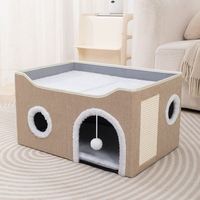 Lit apaisant pliable pour chat, cachette, maison interactive, nid, griffoir