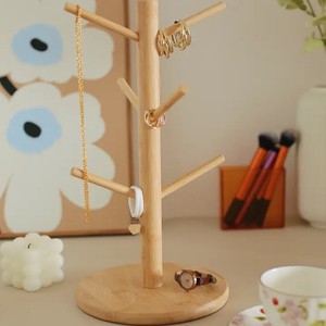Support à tasses en bois avec plateau, égouttoir rond pour usage domestique, séchage rapide - Product Image 2