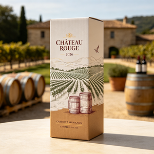 Scatola di Lusso Personalizzata con Stampa a Caldo per Vino da Vigneto, Produzione in 72 Ore, Scatola Biodegradabile in Cartone Ondulato per Bottiglie di Vino - Product Image 3