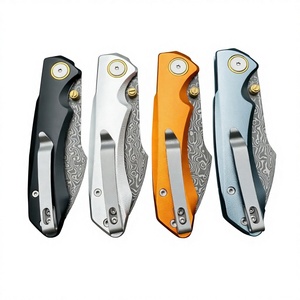 Klappmesser aus Damaszener Stahl mit Aluminiumlegierungsgriff, scharfe Outdoor-EDC-Taschenmesser mit hoher Härte für den Überlebensgebrauch im Großhandel - Product Image 4