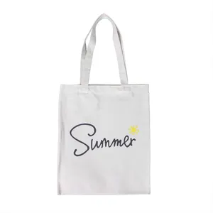 holiday Promotional custom logo printed organic cotton canvas tote bag in stock