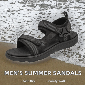 Sandales plates confortables pour hommes pour l'été, semelle intérieure en PVC, design à bout ouvert, respirantes pour les sports de plein air, la plage, la marche, tailles 40-45 - Product Image 2