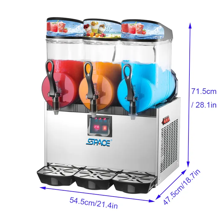 ESPACE 3 bols congelés glace slush machine avec lumière LED SC-3