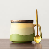 Lot de tasses en céramique japonaise classiques de 11 oz, finition mate, personnalisables avec logo, compatibles micro-ondes et lave-vaisselle, idéal pour les fêtes du thé