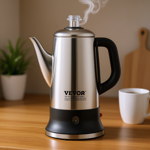 Percolateur électrique Vevor 12 tasses en acier inoxydable 304, cafetière classique avec fonction maintien au chaud - Product Image 2