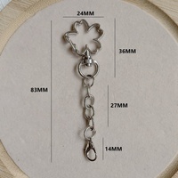 Porte-clés en alliage électroplaqué à ressort motif fleur de cerisier avec mousqueton, breloques DIY, boucles et pendentifs pour sacs