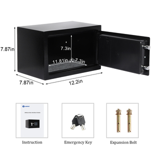 <span class=keywords><strong>Caja</strong></span> <span class=keywords><strong>Fuerte</strong></span> Inteligente Pequeña para el Hogar, <span class=keywords><strong>con</strong></span> Cerradura Electrónica Digital y de <span class=keywords><strong>Llave</strong></span>, Diseño Vertical de Acero, Blanca y Negra, Certificación CE, Venta al Por Mayor - Product Image 4