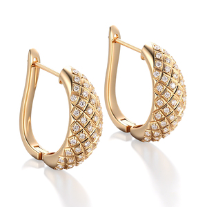 Pendientes Xinfly de Oro de 18K con Diamantes Naturales Au750, Pendientes de Botón para Mujer, Joyería Fina para Bodas - Product Image 5