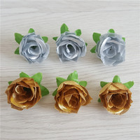 Lot de fleurs artificielles dorées mélangées en gros pour mariage, anniversaire, Saint-Valentin, fête de remise de diplôme, accessoires pour gâteaux floraux