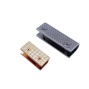 Embout de sangle métallique à rivet pour sacs à main, embout de ceinture rectangulaire, attache de cordon en cuir en alliage de zinc, vis OEM ODM, quincaillerie Zamak - Product Image 1